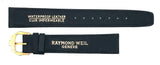 Raymond Weil 16mm Black Leather Watch Band Strap Gold  Buckle