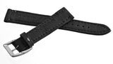 Authentic Locman Lorica 18mm Black Leather Watch Band with Silver Buckle