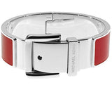 Michael Kors Stainless Steel 3/4" Wide Cherry Red Buckle Bracelet MKJ2554