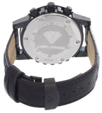 Aqua Master Mens Black  Dial Leather Strap Band Diamond Watch