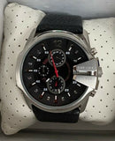 Diesel DZ4182 Master Chief Black Dial Leather Strap Chronograph Men's Watch