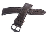 Fossil Men's 22mm x 20mm Brown Leather Watch Band Strap With Grey Buckle