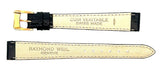 Raymond Weil 13mm x 10mm Black Leather  Gold Buckle Watch Band