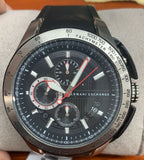 Armani Exchange Chronograph Black Dial Black Silicone Rubber Mens Watch AX1400