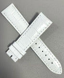 Montblanc Women's 18mm x 16mm White Alligator Leather Watch Band