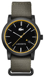 Lacoste 2010837 Metro Black Dial Nylon Strap Men's Watch