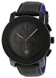 Movado 3600089 Bold Black Dial Black Leather Strap Chronograph Men's Watch