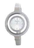 Kenneth Cole Ladies Silver Skeleton Dial Leather Band Watch KC2883