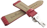 Genuine Techno Master 24mm Red Leather Watch Band Strap