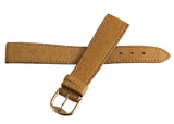 Revue Thommen 17mm Light Brown Leather Gold Buckle Watch Band Strap NOS