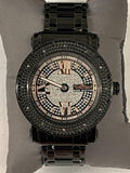 Kings Master Men's Black Ion-plated Steel Silver and Rose Gold  tone Dial Watch