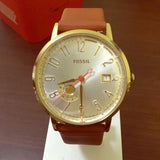 Fossil ES3750 Vintage Muse Silver Dial Tan Leather Strap Women's Watch