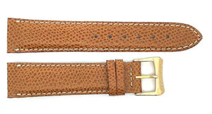 Raymond Weil Men's 18mm x 16mm Brown Leather Watch Band W/ Gold Buckle Large