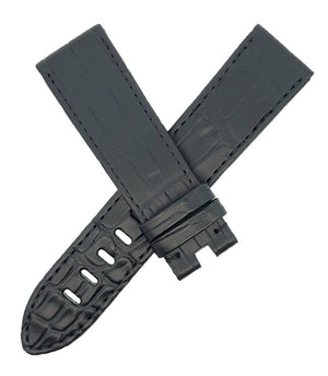 Men's Montblanc 22mm x 20mm Black alligator Leather Watch Band Strap FBB