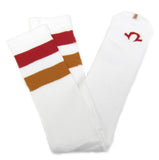 True Religion Men's Red / Orange Striped Sock Size 10-13