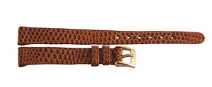 Girard Perregaux 12mm Brown Lizard Leather Gold Buckle Watch Band Strap