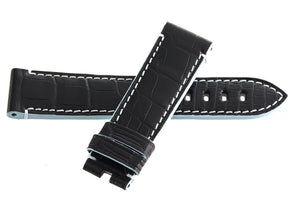 Genuine Arnold & Son 22mm x 20mm Black & Turquoise Leather Watch Band Strap