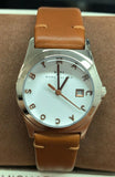 Marc Jacobs MBM9001 White Dial Brown Leather Strap Women's Watch