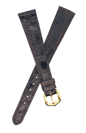 Raymond Weil 15mm Dark Brown Leather Watch Band  Gold Tone Buckle