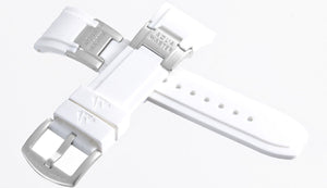 Aqua Master Men's 28mm White Rubber & Stainless Steel Watch Band