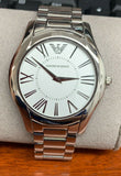 Emporio Armani AR2055 Super Slim Silver Dial Stainless Steel Men's Watch