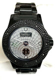 Kings Master Mens Silver Dial Black Strap Watch