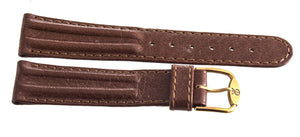 Revue Thommen 19mm Brown Leather Gold Buckle Watch Band Strap