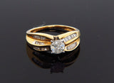 .46ct 14k Solid Yellow Gold Natural Round Diamond Chanel Set Engagement Ring