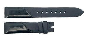 Dior Women's 15mm x 13mm Black Satin Patent Leather Watch Band Strap N1S2C