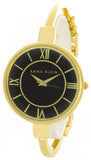 Anne Klein Womens Black Dial Gold Tone Metal Bangle Bracelet Watch AK/1750BKGB
