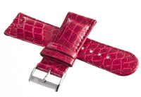 Grimoldi 22mm x 23mm Red Alligator Leather Watch Band Strap