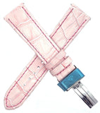 Aqua Master 22mm Pink Leather Silver Buckle Women's Watch Band Strap