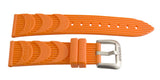 LOCMAN Men's 24MM x 20mm Orange Rubber Silver Buckle Band