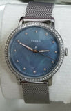 Fossil Women's Neely Turquoise Mother of Pearl Mesh Bracelet Watch ES4313