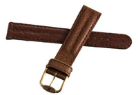 Revue Thommen 18mm Brown Leather Gold Buckle Watch Band Strap NOS