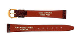 Raymond Weil 13mm x 10mm Brown Watch Band With Gold Buckle
