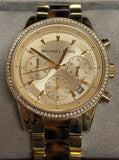 Michael Kors MK6322 Ritz Champagne Dial Gold Tone Chronograph Women's Watch