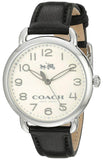 Coach 14502267 Delancey White Dial Black Leather Strap Women's Watch