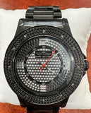 Kings Master Men's Diamond 105m Black Ion-plated Steel Silver/ Black Dial Watch