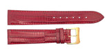 Raymond Weil 18mm x 16mm Red Lizard Leather Watch Band Gold Buckle