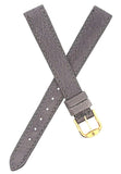 Revue Thommen 12mm Women's Grey Leather Gold Buckle Watch Band