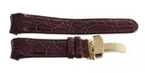 Aqua Master Men's 22mm Burgundy Alligator Leather Gold Buckle Watch Band