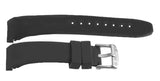 Aqua Master 21mm Black Rubber Nicki Jam Watch Band Strap W/Silver Buckle