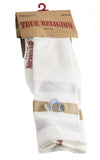 True Religion Men's Beige and Light Blue Striped Socks Sock Size 10-13