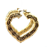 Gold tone Women's Heart Hoops Earrings