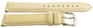 New Michele Womens 18mm Beige Genuine Alligator Leather Watch Band Strap