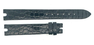 Chopard 13mm x 12mm Black Alligator Shiny Leather Watch Band Strap
