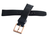 DKNY 18mm x 16mm Black Leather Band Rose Gold Buckle Watch Band Strap