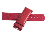 LOCMAN Men's 24mm x 23mm Red Lizard Leather Watch Band