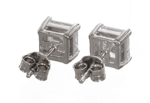 6mm Sterling Silver CZ Stone Stud Earrings